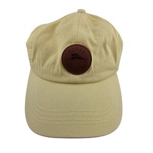 Tommy Bahama Yellow Baseball Cap Hat with Leather Logo Patch One Size OSFA‎
